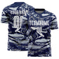 Custom Figure White Navy-Silver Fluid Art Splash Sublimation Soccer Uniform Jersey