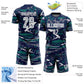 Custom Figure White Navy-Teal Fluid Art Splash Sublimation Soccer Uniform Jersey Limited