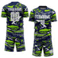 Custom Figure White Navy-Neon Green Fluid Art Splash Sublimation Soccer Uniform Jersey Limited