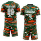 Custom Figure White Green-Orange Fluid Art Splash Sublimation Soccer Uniform Jersey Limited
