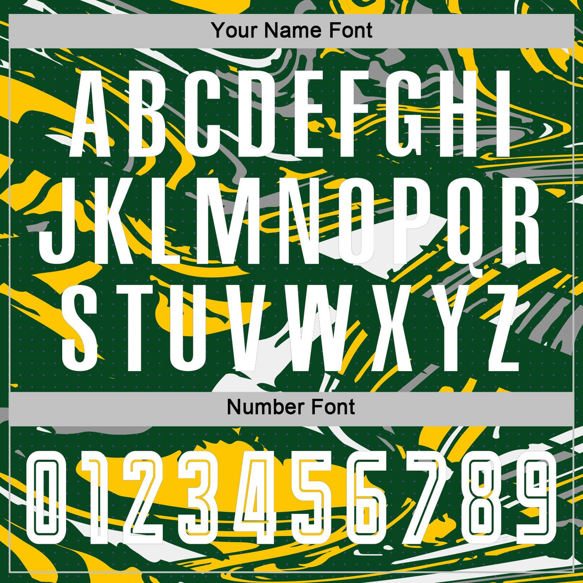 Custom Figure White Green-Yellow Fluid Art Splash Sublimation Soccer Uniform Jersey Limited