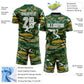 Custom Figure White Green-Old Gold Fluid Art Splash Sublimation Soccer Uniform Jersey Limited