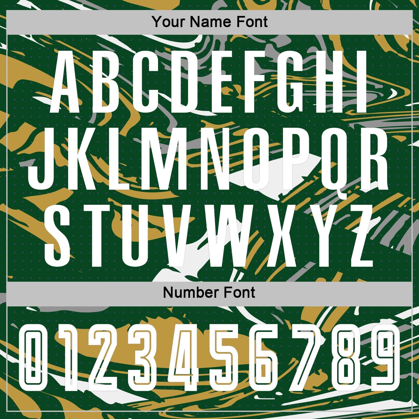 Custom Figure White Green-Old Gold Fluid Art Splash Sublimation Soccer Uniform Jersey Limited