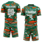 Custom Figure White Kelly Green-Orang Fluid Art Splash Sublimation Soccer Uniform Jersey Limited