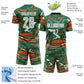 Custom Figure White Kelly Green-Orang Fluid Art Splash Sublimation Soccer Uniform Jersey Limited