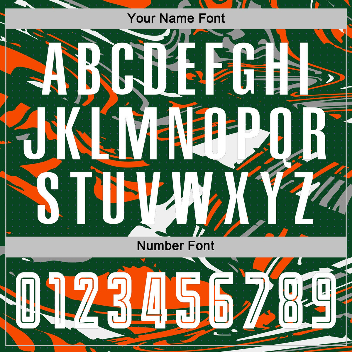 Custom Figure White Kelly Green-Orang Fluid Art Splash Sublimation Soccer Uniform Jersey Limited