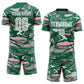 Custom Figure White Kelly Green-Light Pink Fluid Art Splash Sublimation Soccer Uniform Jersey Limited