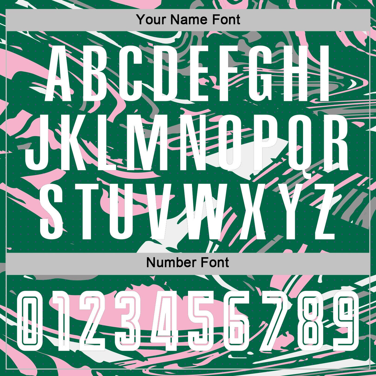 Custom Figure White Kelly Green-Light Pink Fluid Art Splash Sublimation Soccer Uniform Jersey Limited