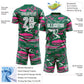 Custom Figure White Kelly Green-Pink Fluid Art Splash Sublimation Soccer Uniform Jersey Limited