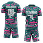 Custom Figure White Teal-Pink Fluid Art Splash Sublimation Soccer Uniform Jersey Limited
