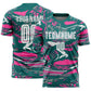 Custom Figure White Teal-Pink Fluid Art Splash Sublimation Soccer Uniform Jersey