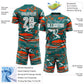 Custom Figure White Teal-Orange Fluid Art Splash Sublimation Soccer Uniform Jersey Limited