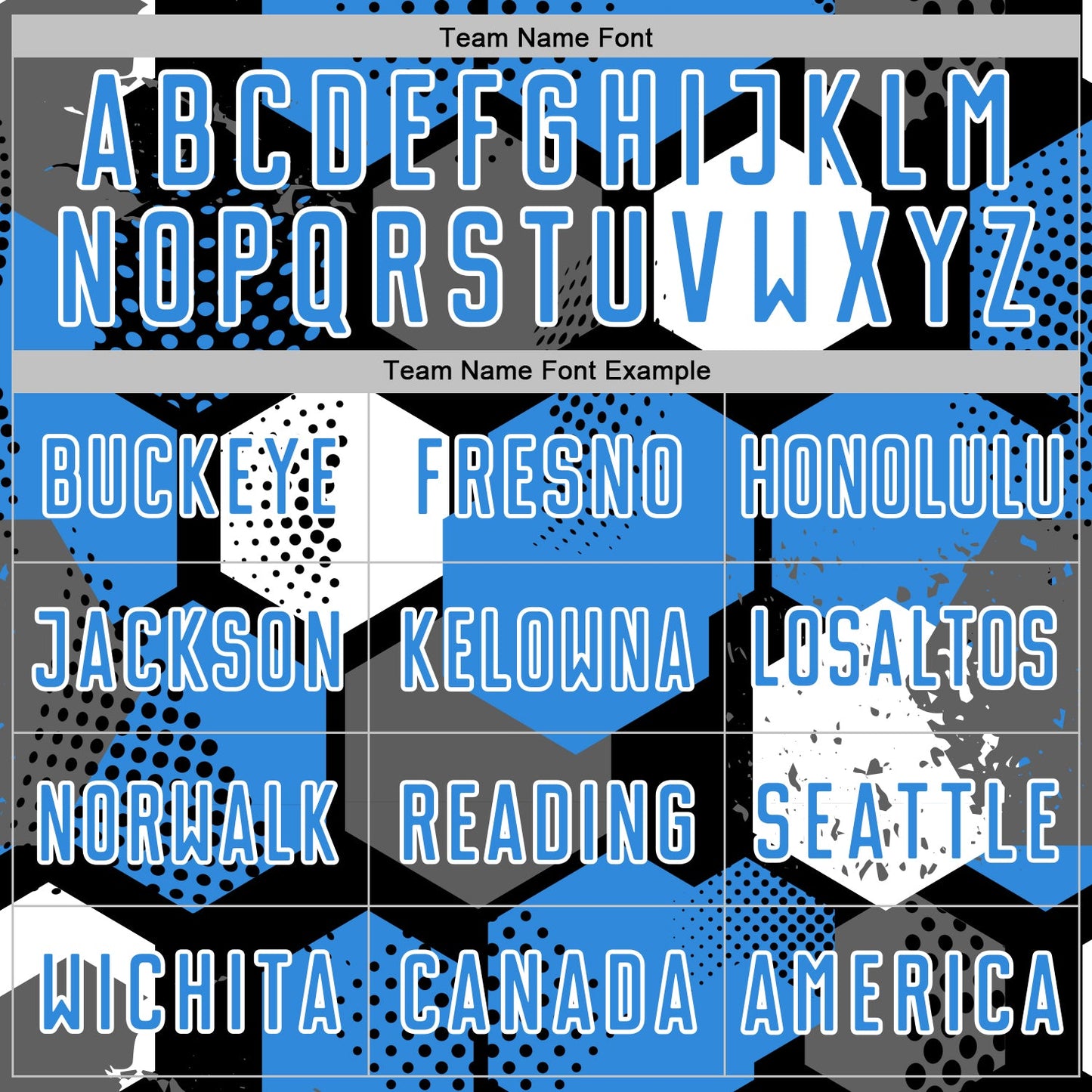 Custom Black Powder Blue-White Geometric Shape Sublimation Soccer Uniform Jersey Limited