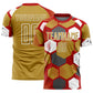 Custom Red Old Gold-White Geometric Shape Sublimation Soccer Uniform Jersey