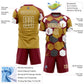 Custom Crimson Old Gold-White Geometric Shape Sublimation Soccer Uniform Jersey Limited