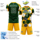 Custom Gold Green-White Geometric Shape Sublimation Soccer Uniform Jersey Limited