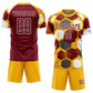 Custom Gold Crimson-White Geometric Shape Sublimation Soccer Uniform Jersey Limited