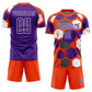 Custom Orange Purple-White Geometric Shape Sublimation Soccer Uniform Jersey Limited