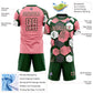 Custom Green Medium Pink-White Geometric Shape Sublimation Soccer Uniform Jersey Limited