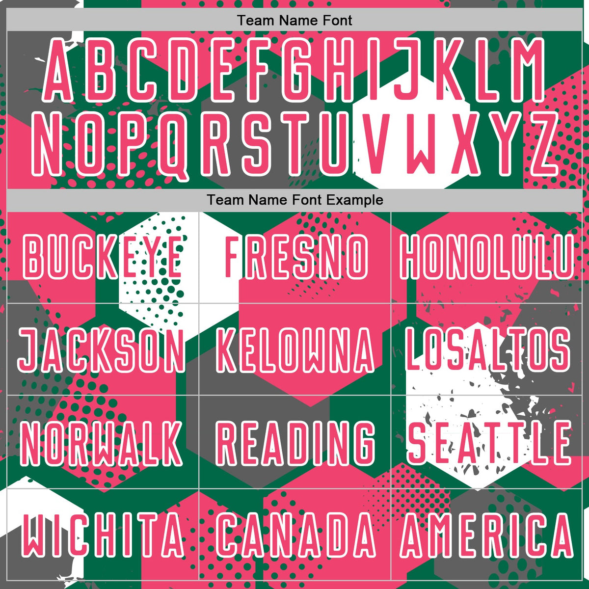 Custom Kelly Green Neon Pink-White Geometric Shape Sublimation Soccer Uniform Jersey Limited