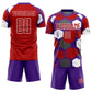 Custom Purple Red-White Geometric Shape Sublimation Soccer Uniform Jersey Limited