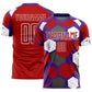 Custom Purple Red-White Geometric Shape Sublimation Soccer Uniform Jersey