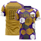 Custom Purple Old Gold White-Black Geometric Shape Sublimation Soccer Uniform Jersey