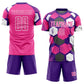 Custom Purple Pink-White Geometric Shape Sublimation Soccer Uniform Jersey Limited
