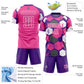 Custom Purple Pink-White Geometric Shape Sublimation Soccer Uniform Jersey Limited