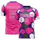 Custom Purple Pink-White Geometric Shape Sublimation Soccer Uniform Jersey