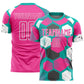 Custom Aqua Pink-White Geometric Shape Sublimation Soccer Uniform Jersey