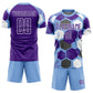 Custom Light Blue Purple-White Geometric Shape Sublimation Soccer Uniform Jersey Limited