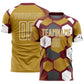Custom Burgundy Old Gold-White Geometric Shape Sublimation Soccer Uniform Jersey
