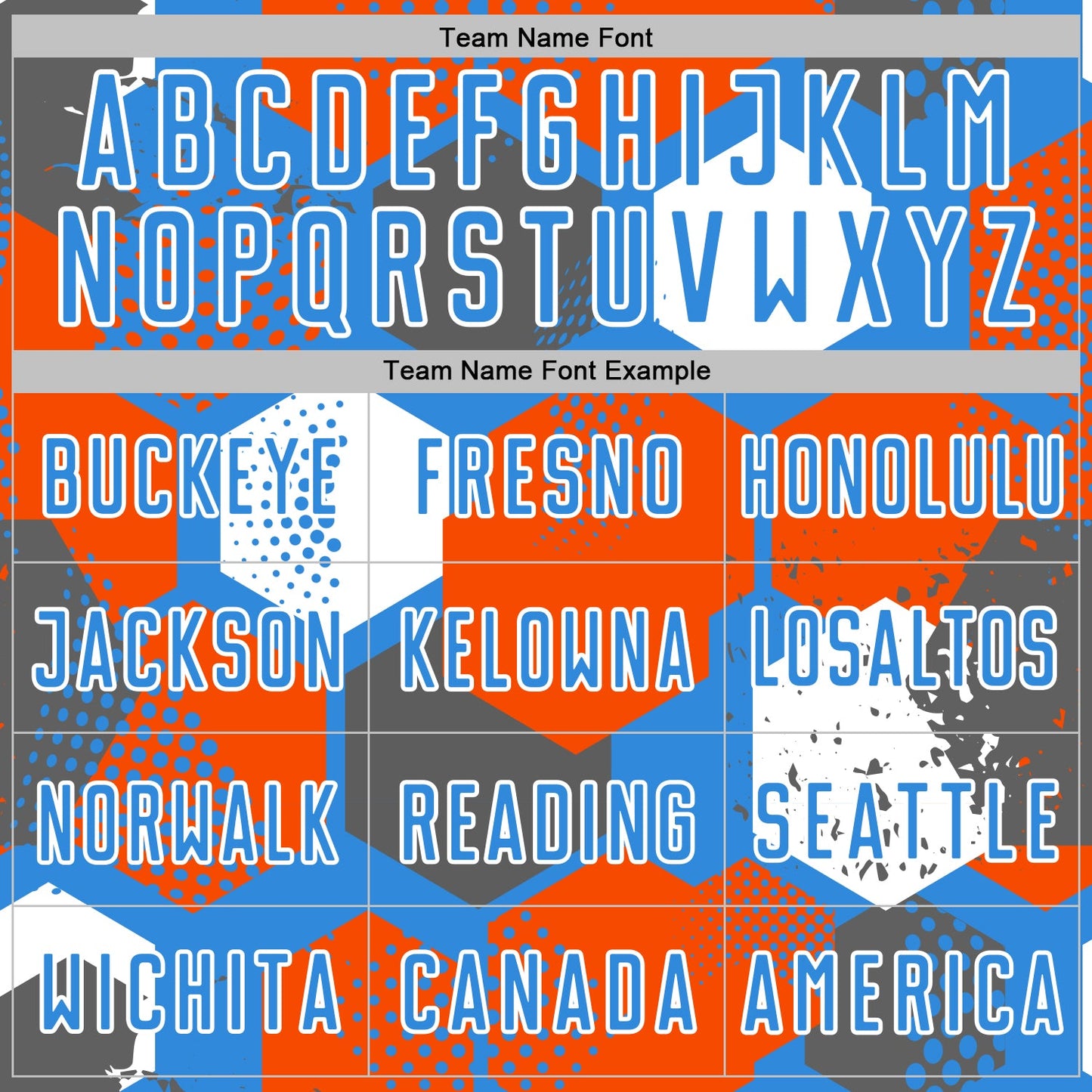 Custom Powder Blue Orange-White Geometric Shape Sublimation Soccer Uniform Jersey Limited