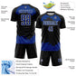 Custom Black Royal-White Abstract Fragment Art Sublimation Soccer Uniform Jersey Limited