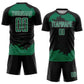 Custom Black Kelly Green-White Abstract Fragment Art Sublimation Soccer Uniform Jersey Limited