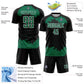 Custom Black Kelly Green-White Abstract Fragment Art Sublimation Soccer Uniform Jersey Limited