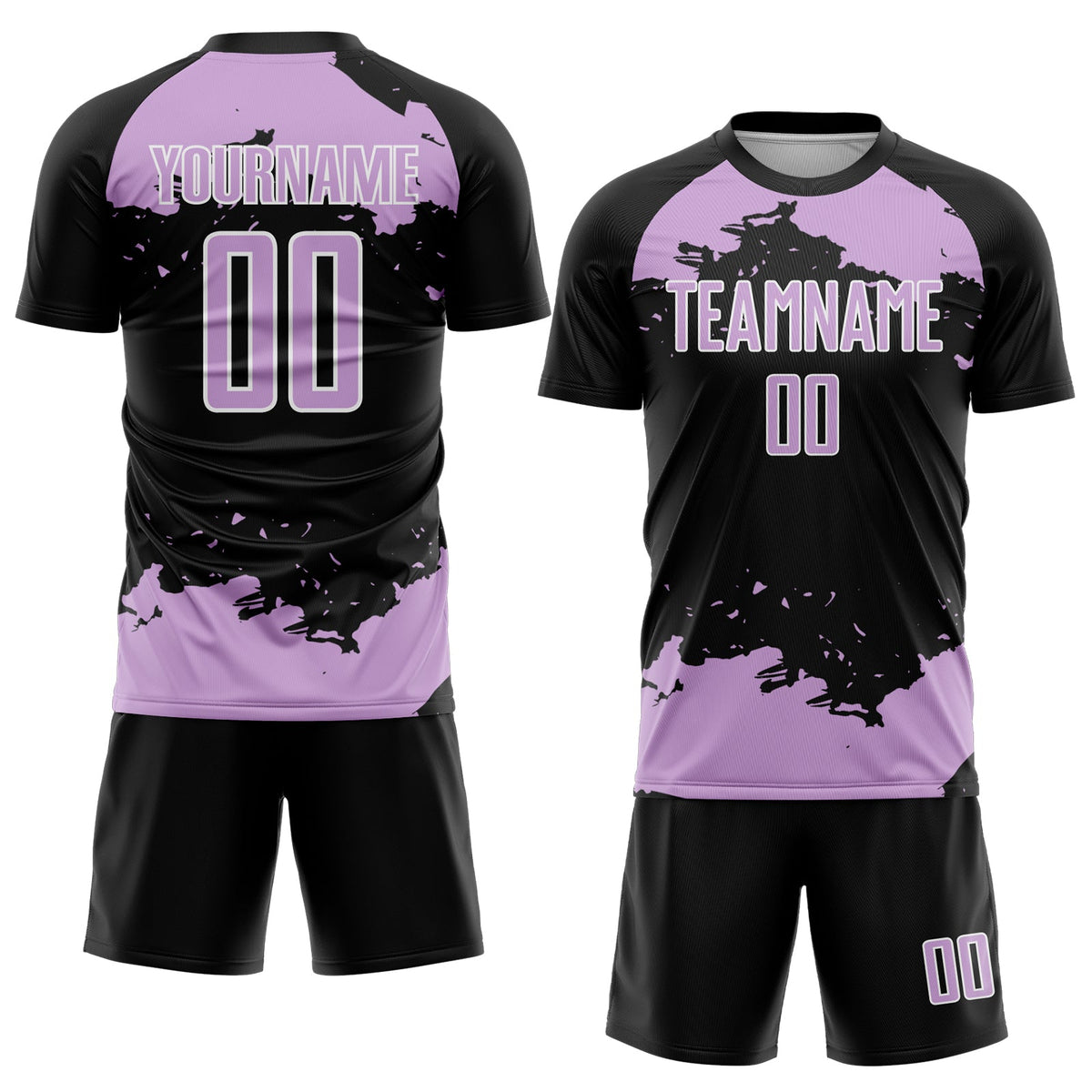 Custom Black Light Purple-White Abstract Fragment Art Sublimation Soccer Uniform Jersey Limited