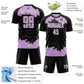 Custom Black Light Purple-White Abstract Fragment Art Sublimation Soccer Uniform Jersey Limited