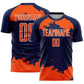 Custom Navy Orange-White Abstract Fragment Art Sublimation Soccer Uniform Jersey