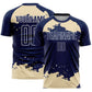 Custom Navy Cream-White Abstract Fragment Art Sublimation Soccer Uniform Jersey