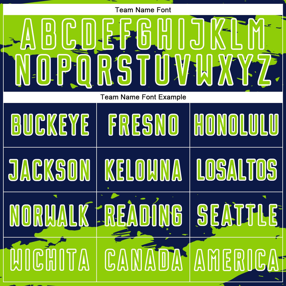 Custom Navy Neon Green-White Abstract Fragment Art Sublimation Soccer Uniform Jersey Limited