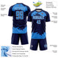 Custom Navy Powder Blue-White Abstract Fragment Art Sublimation Soccer Uniform Jersey Limited