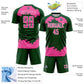 Custom Green Pink-White Abstract Fragment Art Sublimation Soccer Uniform Jersey Limited