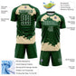 Custom Green Cream-White Abstract Fragment Art Sublimation Soccer Uniform Jersey Limited