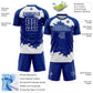 Custom Royal White Abstract Fragment Art Sublimation Soccer Uniform Jersey Limited