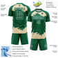 Custom Kelly Green Cream-White Abstract Fragment Art Sublimation Soccer Uniform Jersey Limited