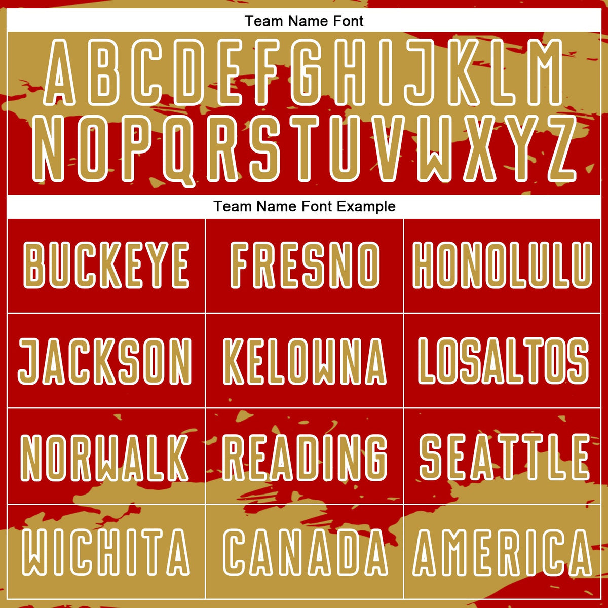 Custom Red Old Gold-White Abstract Fragment Art Sublimation Soccer Uniform Jersey Limited