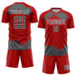 Custom Red Steel Gray-White Abstract Fragment Art Sublimation Soccer Uniform Jersey Limited