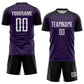 Custom Black White-Purple Geometric Arrow Sublimation Soccer Uniform Jersey Limited